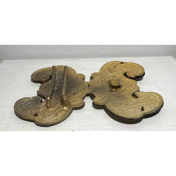 Yves St Laurent Belt Buckle Butterfly Ornate Details Art Nouveau 1970's Lg Unise - Picture 11 of 16